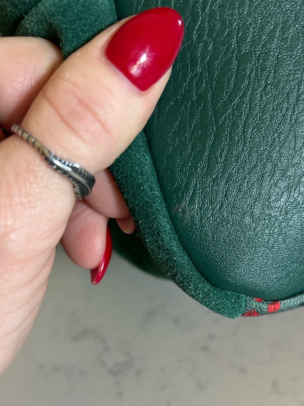 EUC The Sak Roma Emerald Mojave Garden Shopper Suede Leather Tote Shoulder Bag - Picture 15 of 16